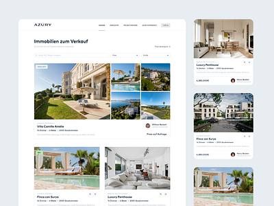 Search results page for luxury real estate agency branding company figma houses luxury results search style uiux user interface webdesign website