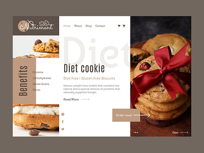 Nutriment Diet Cookie casestudy cookies diet figma illustrator inspirational ui landing page logo uiux user interface userexperience ux research ux strategy