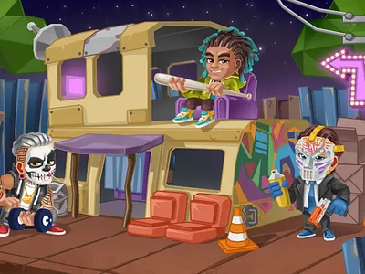 Characters and UI for the game 2d app art cartoon casual design game graphic design iddle illustration ui ux