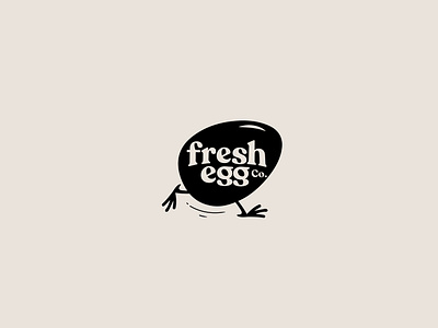 Fresh Egg Co. branding chicken cute egg fresh funny logo modern