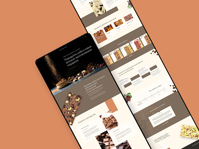 Concept handmade chocolate design handmade chocolate landing ui ux