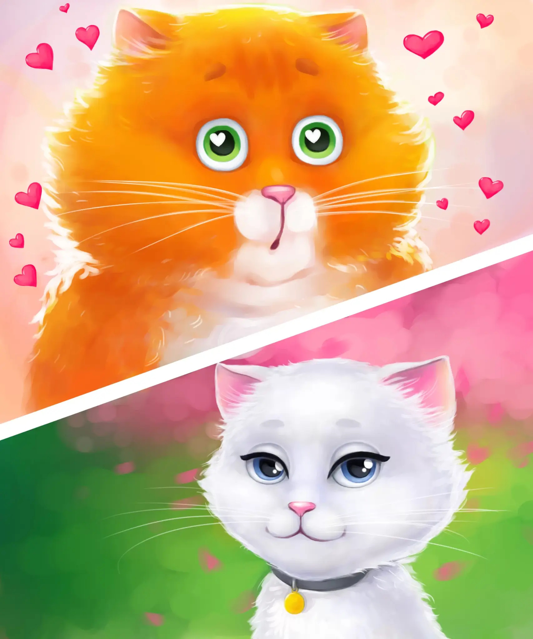 Spring Garden cartoon casual cats cute illustration