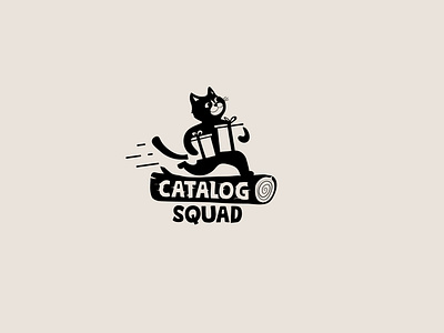 Catalog Squad branding cat cute funny gift modern negative space