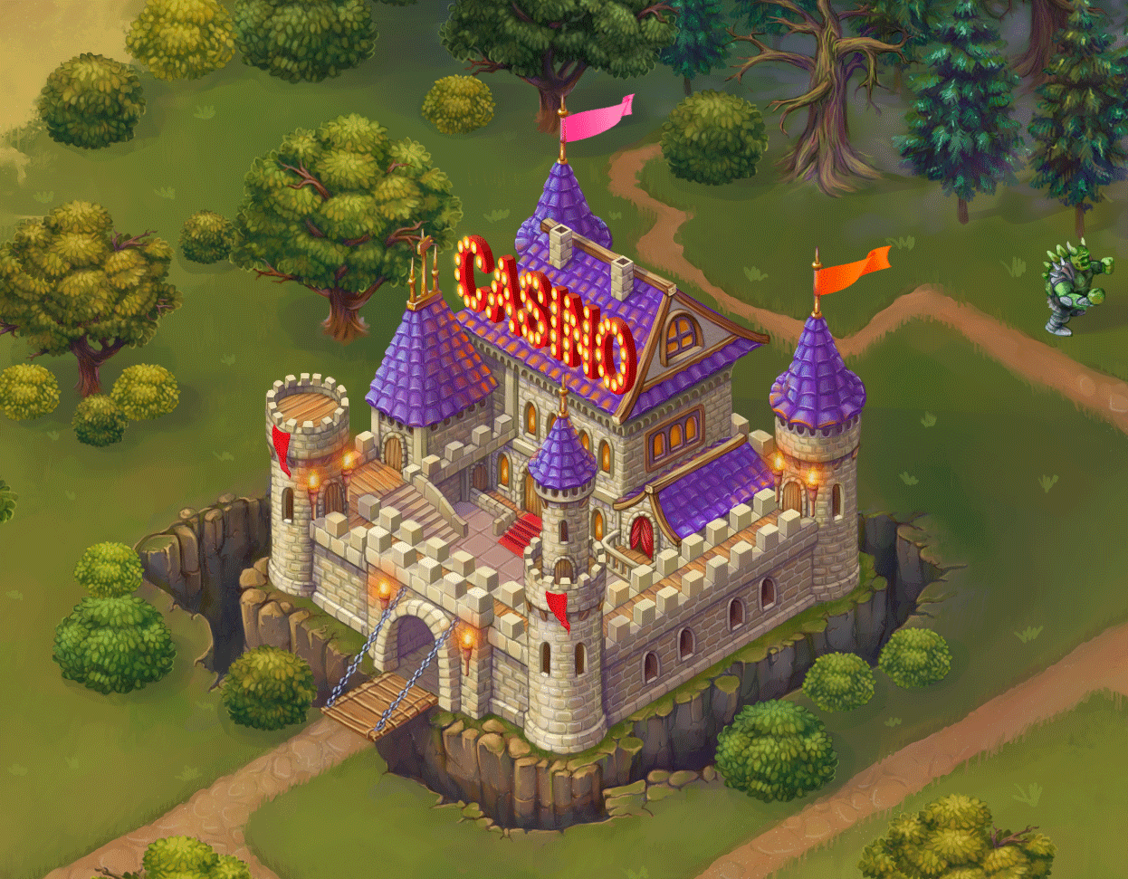 Animated Medieval Isometric Castle 2d animation castle firest game illustration isometric map medieval