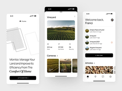 Land Control Agriculture Mobile App Design agriculture agro agro tech app app design contryside crops farm farm app farmer farming fields land control mobile monitoring smart farm terra ui ux vegetation