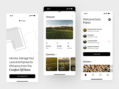 Land Control Agriculture Mobile App Design agriculture agro agro tech app app design contryside crops farm farm app farmer farming fields land control mobile monitoring smart farm terra ui ux vegetation