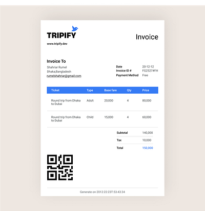 Travel Agency Invoice Design accounting booking design invoice mobile travel ui uiux web