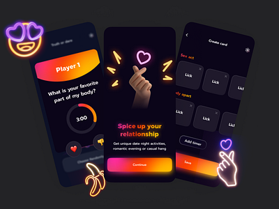 Truth or Dare - mobiles games for couples couple design design app games mobile mobile app truthordare ui ux ux ui