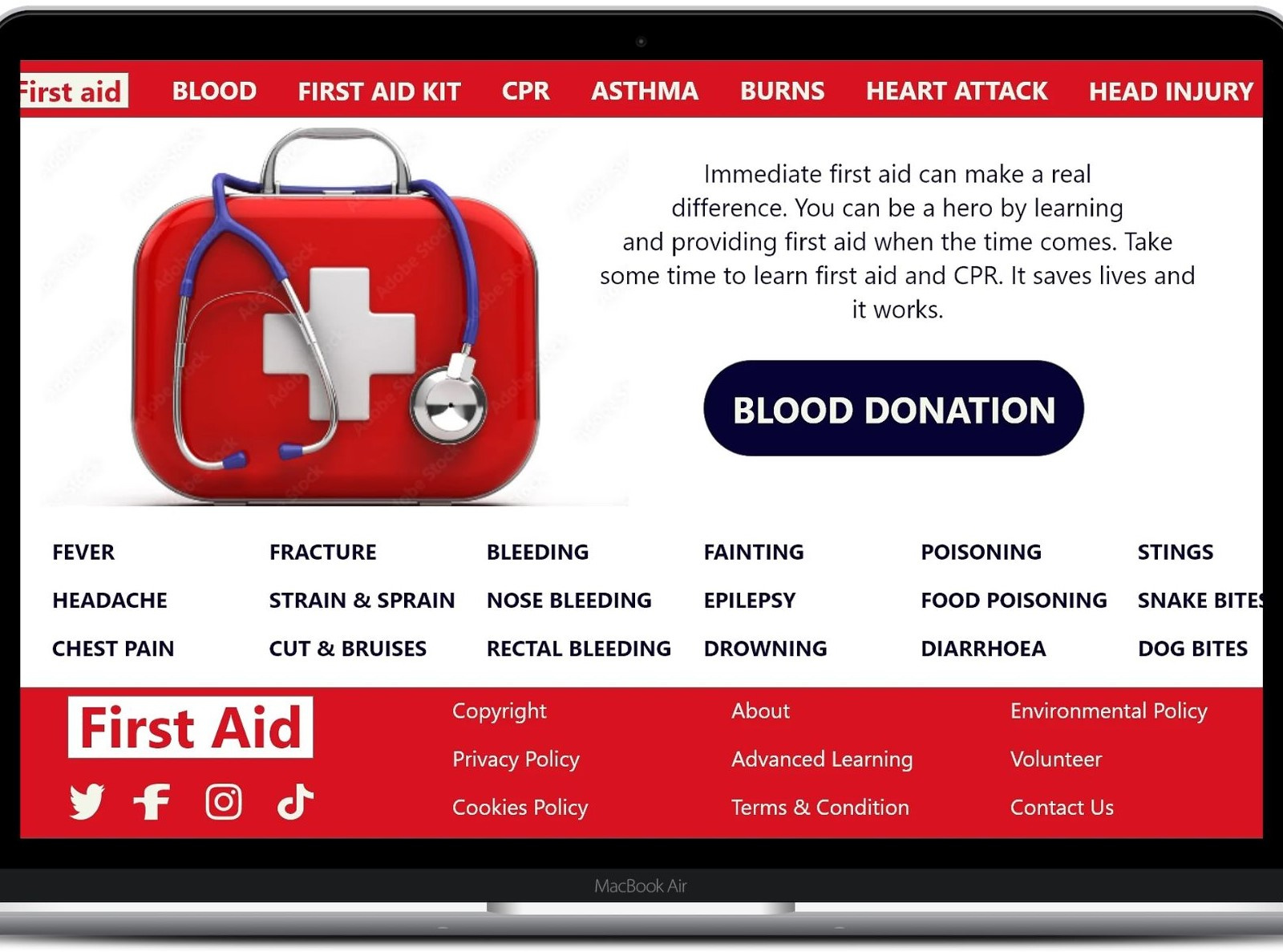 First aid app and responsive website by Taoheed Adisa on Dribbble