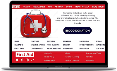 First aid app and responsive website app design typography ui ux
