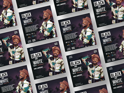 Black and White EP Cover Design album art cover art design flyer graphic design poster social media design