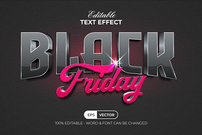 3D Text Effect Black Friday Style 3d design editable effect font lettering modern shiny style text effect type typeface typography