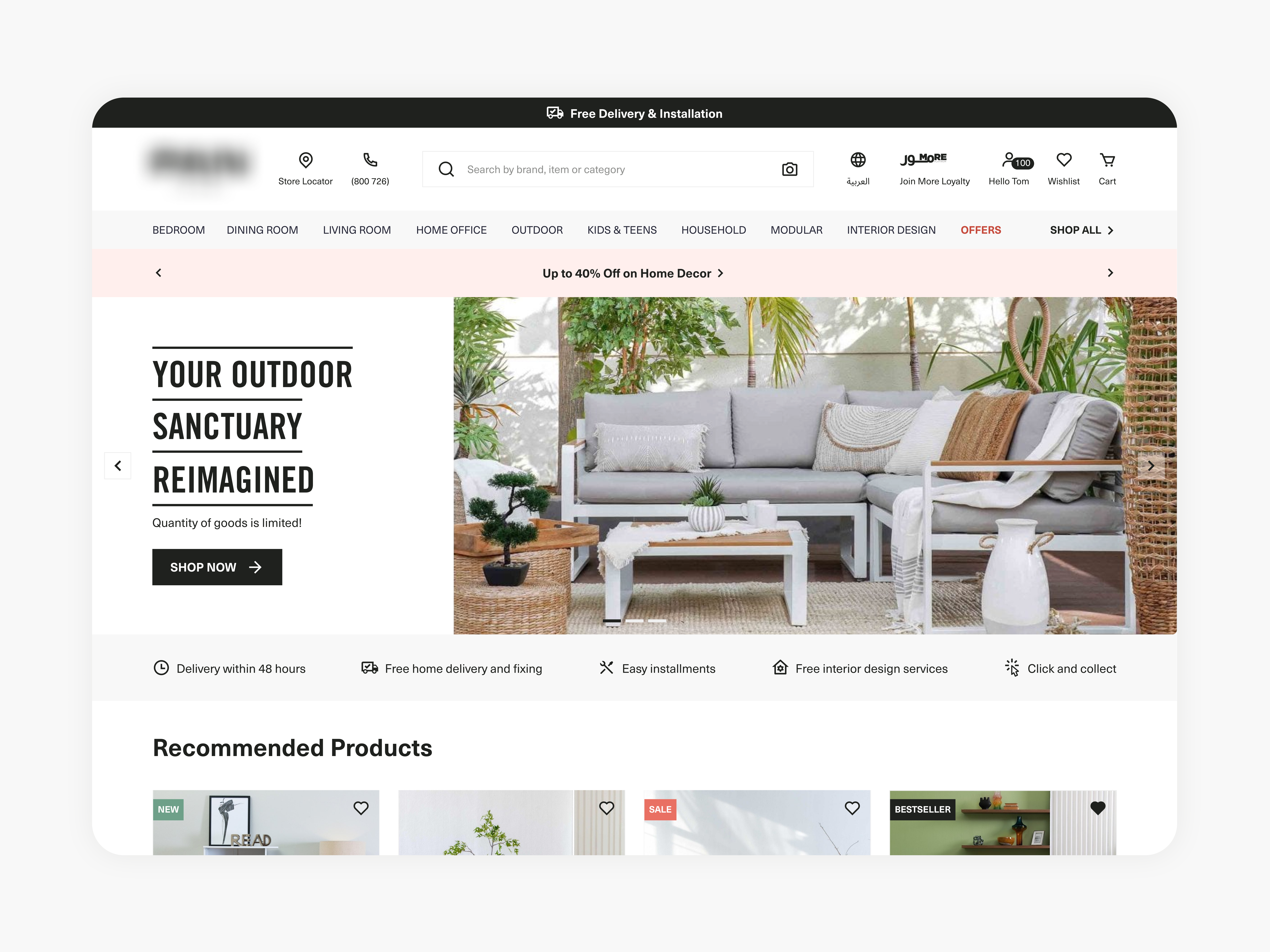 Furniture Store Website design desktop ecommerce furniture layout minimal mobile online store responsive typography ui ux web website