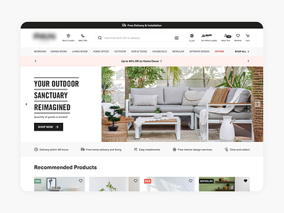 Furniture Store Website design desktop ecommerce furniture layout minimal mobile online store responsive typography ui ux web website