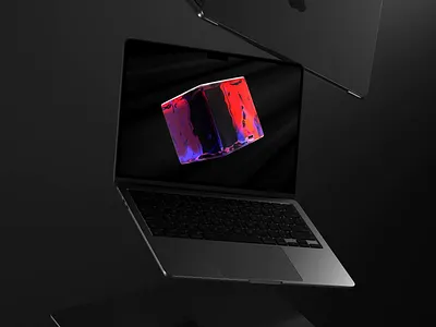 3D Iridescent Cube 3d abstract animation blender blue branding color cube dark design glass glossy gradient iridescent logo mockup motion nft red