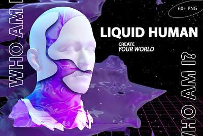 Liquid Human 3d artificial intelligence caustics digital futuristic glass graphic design illustration meditation mindset psychedelic