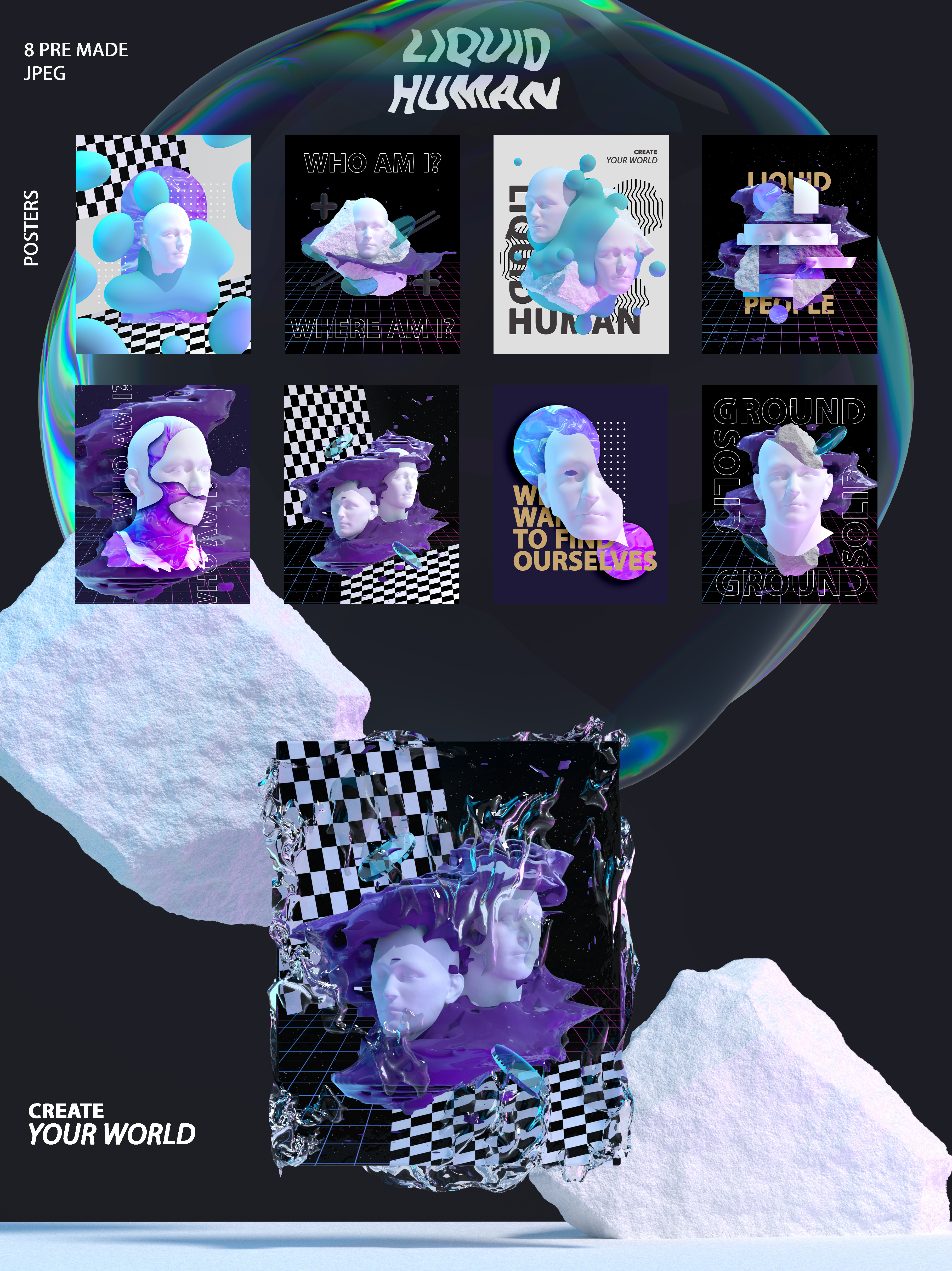 Liquid Human 3d artificial intelligence c4d digital futuristic glass glossy graphic design human illustration liquid meditation ourselves psychedelic refraction render