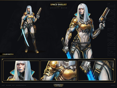 Space Duelist 2d art cgi character character concept character design concept concept art digital 2d digital art fantasy game game art game of heroes illustration legendary mobile games sci fi