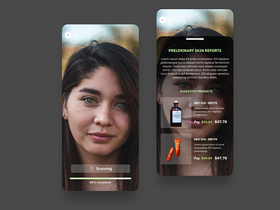 Skin Diagnostic App using AI ai android design dignostic figma ios loading mobile app product skin skin scan skincare ui ui design ux website