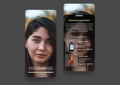 Skin Diagnostic App using AI ai android design dignostic figma ios loading mobile app product skin skin scan skincare ui ui design ux website