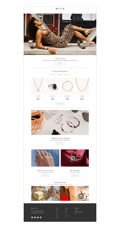 REYA Jewelry Brand Web Site responsive