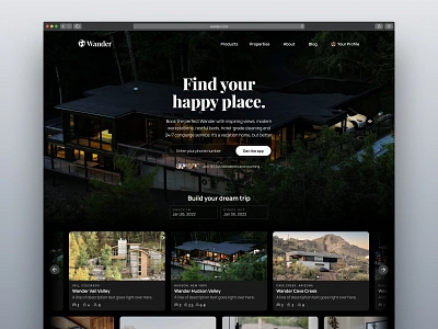 wander.com landing page design design freelancedesigner freelancer freelanceuiux illustration inspiration interface landingpage logo minimal mobile mobile app mobile design rental travel traveldesign ui uidesign webdesign