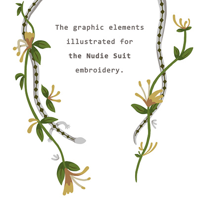 Design for embroidery design embroidery embroiderydesign graphic design graphic elements honeysuckle illustration snake