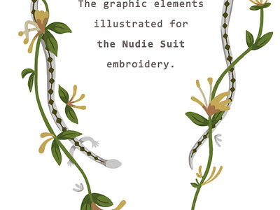 Design for embroidery design embroidery embroiderydesign graphic design graphic elements honeysuckle illustration snake