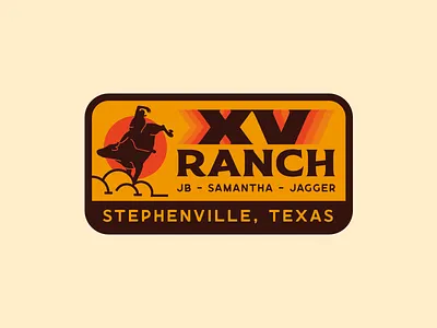 JB Mauney - XV Ranch Patch bull bullrider design fort worth illustration illustrator jb mauney patch ranch rodeo texas type typography western