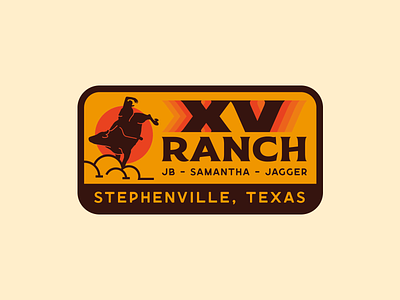 JB Mauney - XV Ranch Patch bull bullrider design fort worth illustration illustrator jb mauney patch ranch rodeo texas type typography western
