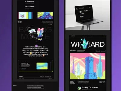 Wizzard Behance Case afterglow app bank app banking behance branding case illustrations money money app website