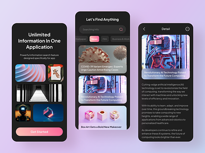 Finden - Find Anything App browsing clean dark mode inspirations mobile product design ui uidesigner uiux