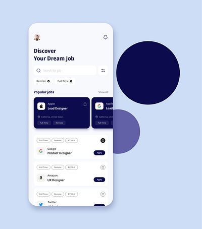 Job Search app appdesign design job minimal mobile ui ux
