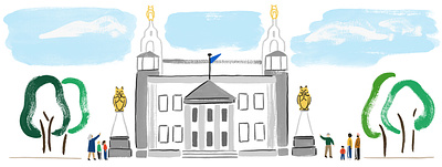 Leeds inspired - guided tours building character design illustration people