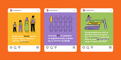 Penguin books - Lit in colour design illustration infographic information design social media post statistics