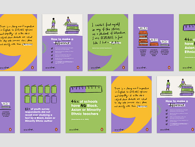 Penguin books - postcards character design colourful design graphic design illustration postcards print design
