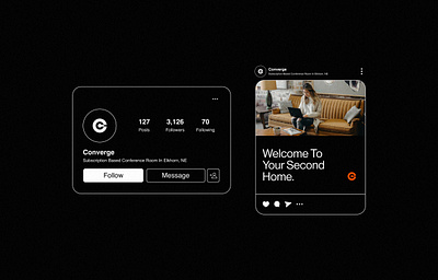 Converge | Social Exploration avatar brand branding c conference converge coworking design facebook instagram logo logo design media minimal post profile room simple social subscription