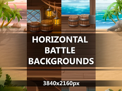 Ship and Coast Battle Game Backgrounds 2d art asset assets background backgrounds battleground battlegrounds design fantasy game game assets gamedev horizontal illustration indie indie game psd rpg set