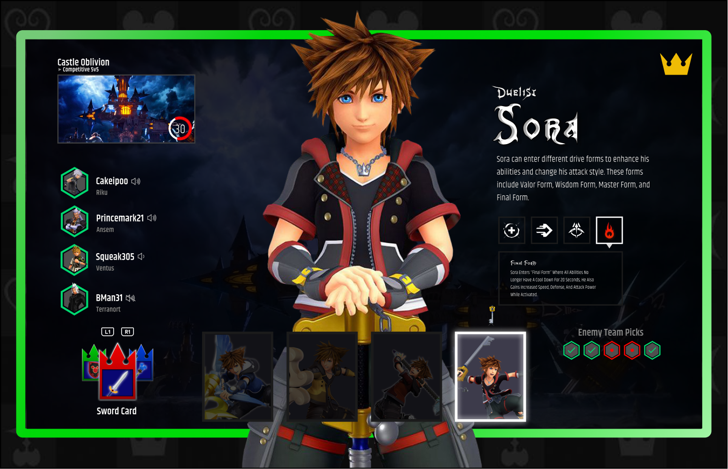 Kingdom Hearts Versus (Fan Art Game Creation) branding design graphic design illustration logo ui ux vector