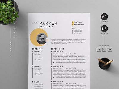 Resume/CV a4 clean cover letter creative cv minimal modern resume resume template template us letter word cv