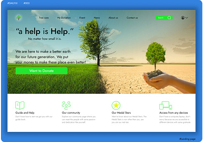 DAILYUI 003 - Landing page app dailyui day003 desktop figma graphic design iconogrphy landingpage learning makeimprovement typography ui uidesigner uiuxdesigner