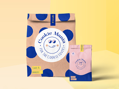 Cookie Mania branding bakery branding bundle design download identity logo mockup paper bags paper cup psd template typography