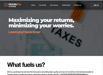 Web page redesign (Mohite tax Consultacy) design ui ux