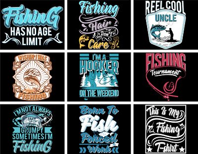 Fishing Bundle Tshirt Design designs, themes, templates and