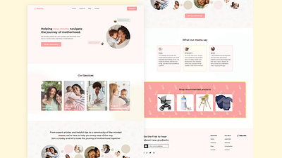 Olaedo Website baby design footer fun home home page mothers pink product design ui ux website