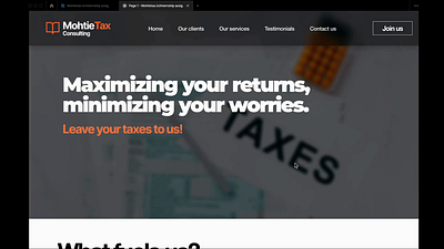 Web redesign prototype (Mohite tax consultancy) design ui ux