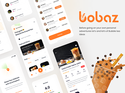 Bobaz Mobile App branding graphic design logo ui