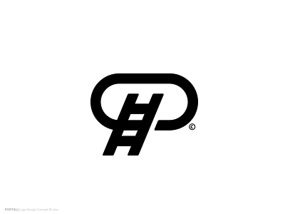 Portal | Logo Design Concept black and white icon ladders logo logo design mark minimal negative space portal simple symbol
