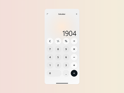 Daily UI 004: Calculator glassmorphism mobile app ui