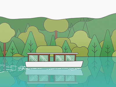 On the Königssee after effects animation boat fog forest gif illustration lake loop motion motion graphics reflection